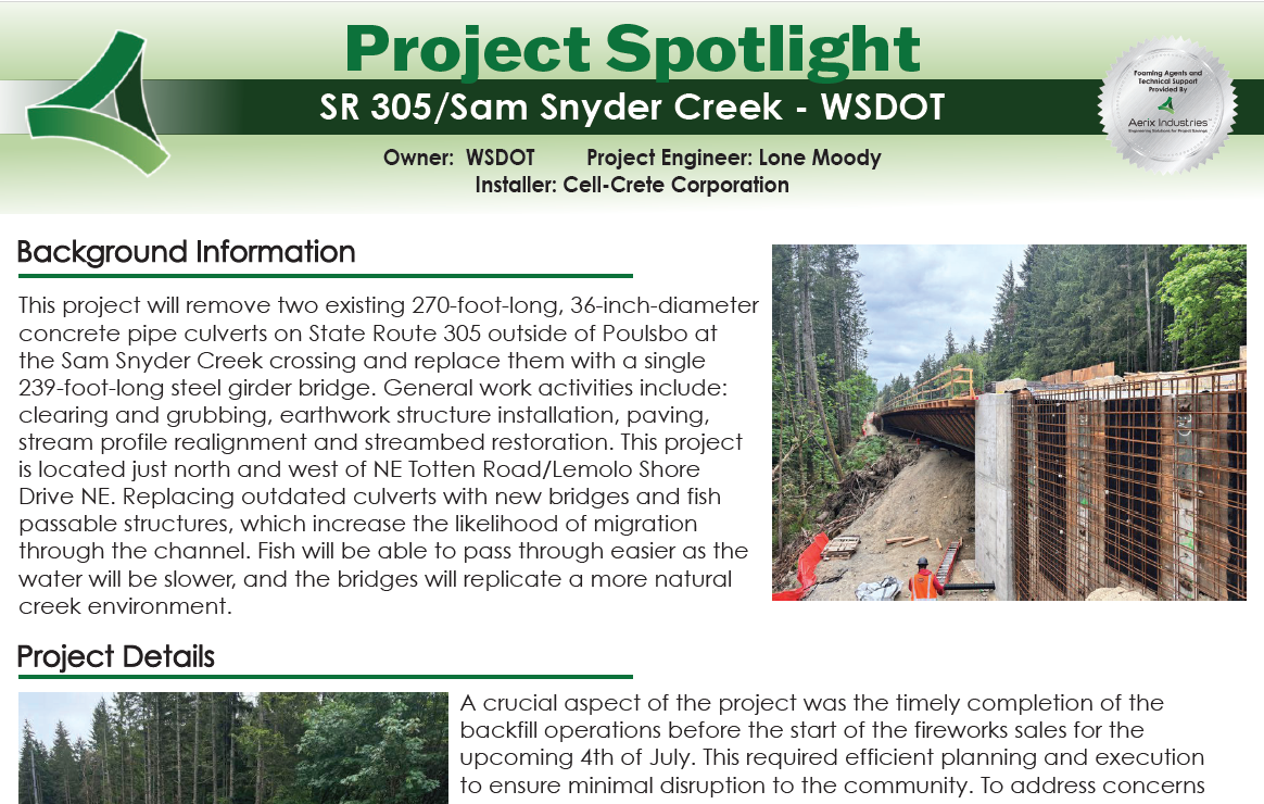 SR 305 Sam Snyder Creek, WSDOT - Project Spotlight
